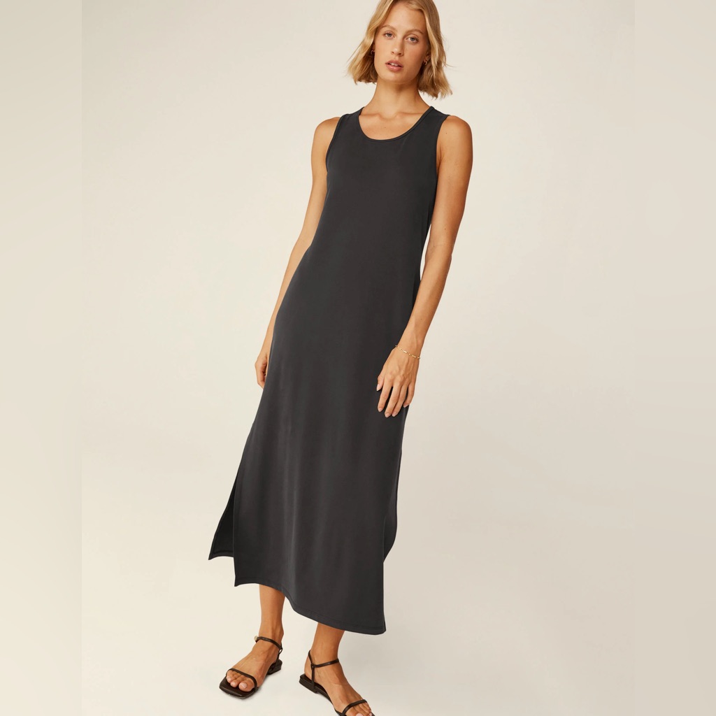 Beyond Yoga Womens Easy Mood Tank Midi Dress Black Xs
